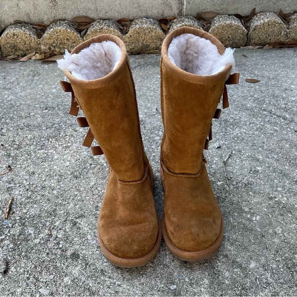 Koolaburra Other - UGG Koolaburra Tall Boots - Girls Size 12 - Chestnut Brown - Bow Tie Closure